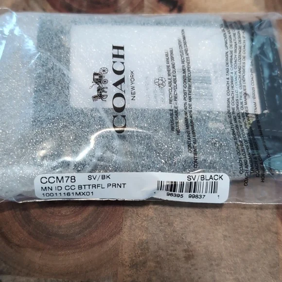 Coach Skinny Mini Smooth Leather Embroidered Butterfly Zip Close ID Case Nwt ❤️ - Picture 10 of 11